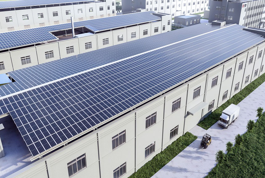 The factory roof used Ploaris products